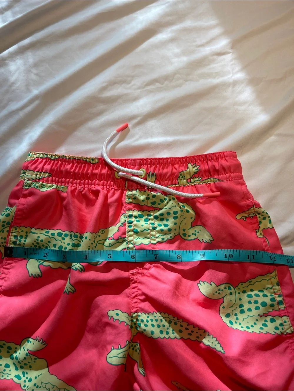 Cat & Jack Boys' Hot Pink Swim Trunks with Green Alligator Print